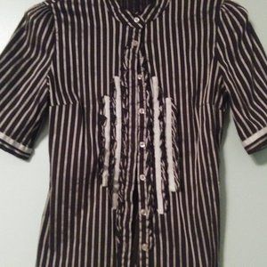 TWO Vera Moda Victorian/Steam Punk Style Short-Sleeved Shirts